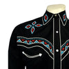 Men's Black Native Pattern Embroidered Western Shirt