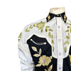 Men's Floral 2-Tone White & Black Embroidered Western Shirt