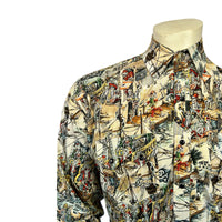 Men's Dead Pirates Print Western Shirt