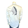 Men's Gabardine Warbonnet Embroidery Western Shirt in Ivory