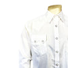 Men's White Pima Cotton Herringbone Western Shirt