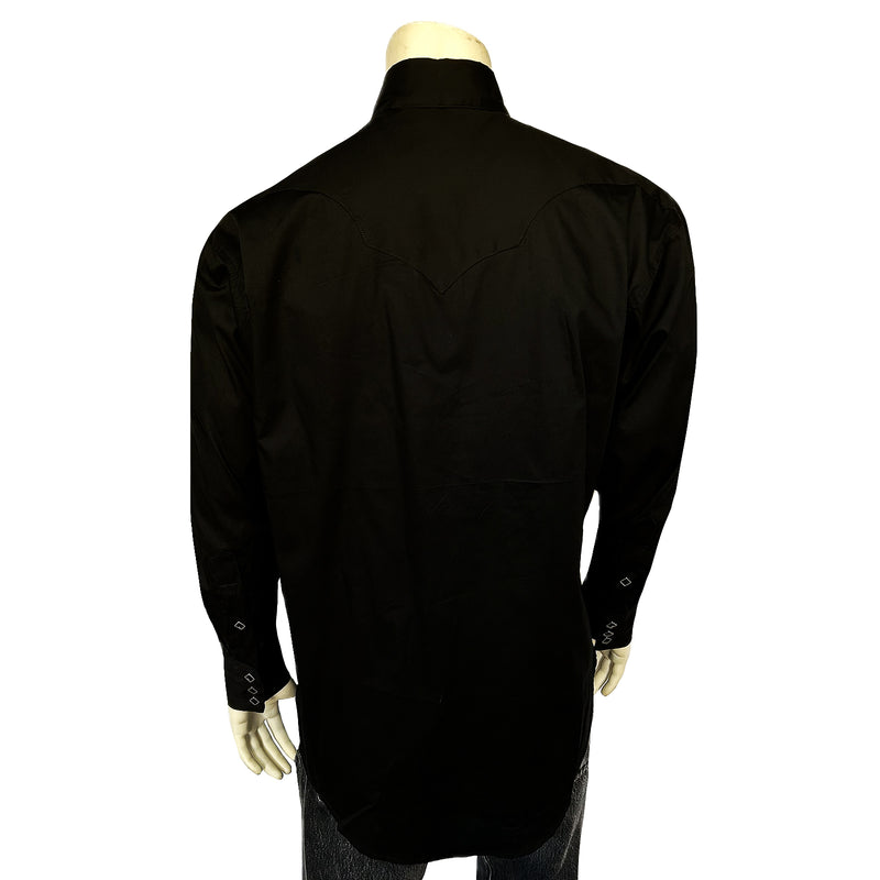 Men's Classic Pima Cotton Solid Black Western Shirt