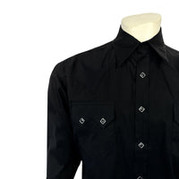 Men's Classic Pima Cotton Solid Black Western Shirt