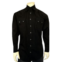 Men's Classic Pima Cotton Solid Black Western Shirt