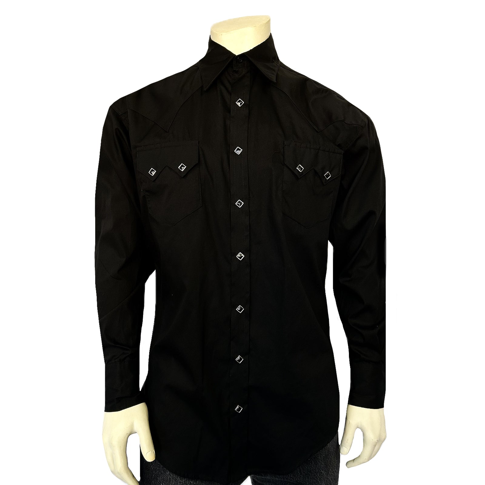 Men's Classic Pima Cotton Solid Black Western Shirt