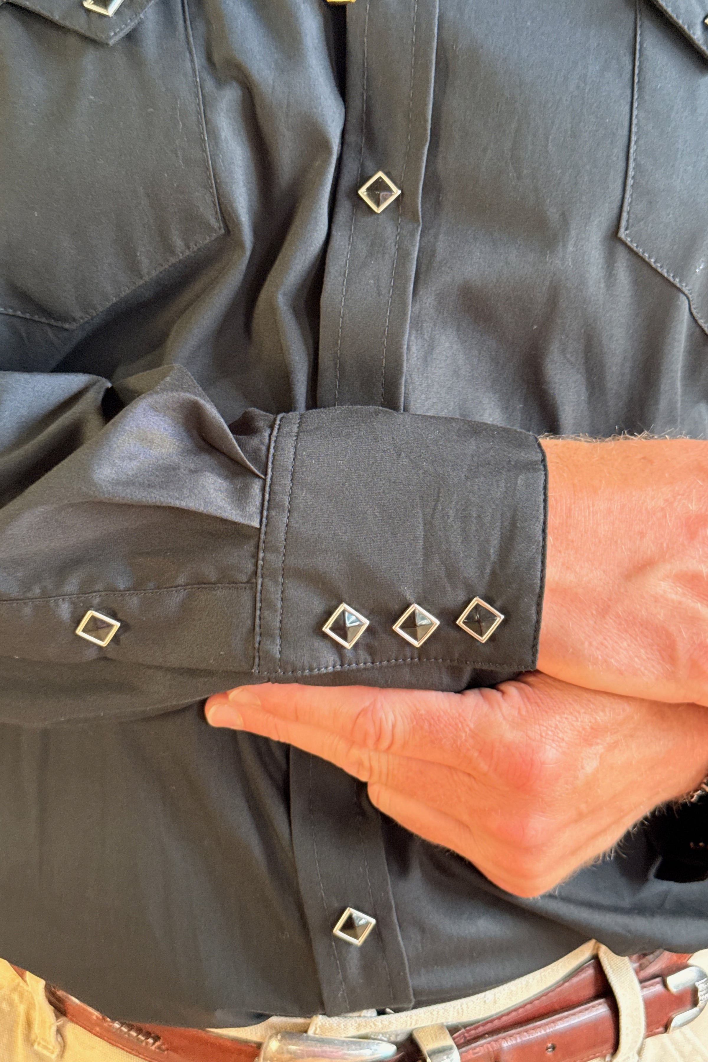 Men's Classic Pima Cotton Solid Black Western Shirt