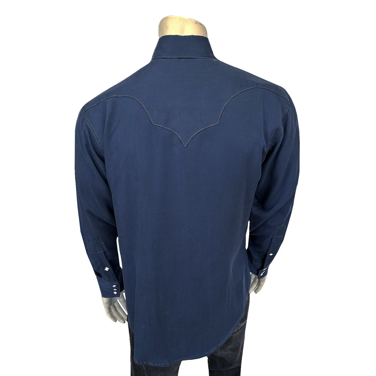 Men's Sueded Tencel Royal Blue Western Shirt