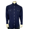 Men's Sueded Tencel Royal Blue Western Shirt