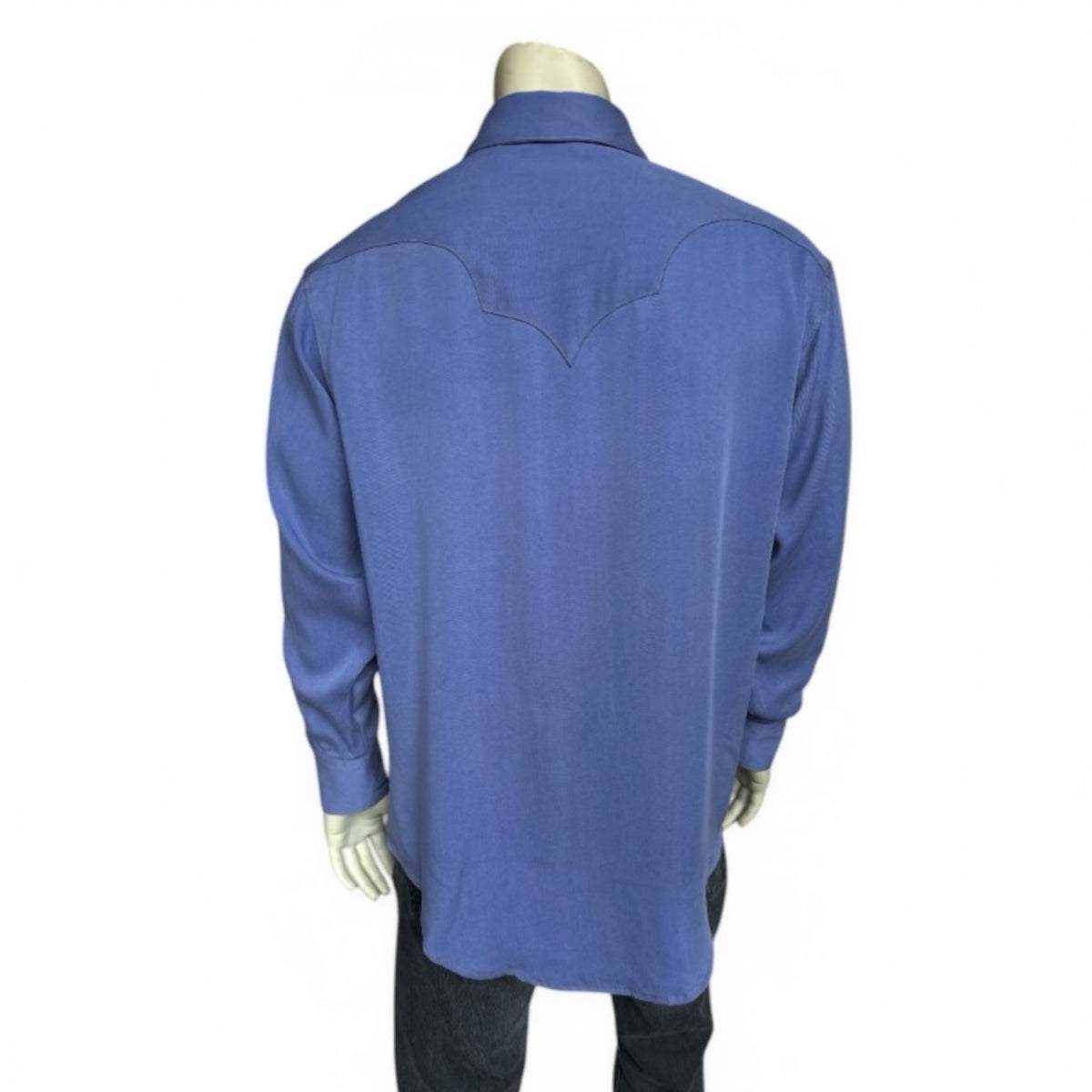 Men's Sueded Tencel Royal Blue Western Shirt