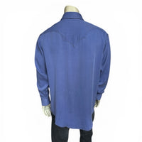 Men's Sueded Tencel Royal Blue Western Shirt
