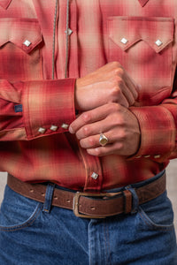 Men's Fine Shadow Plaid Western Shirts