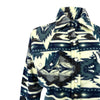 Women's Native Pattern Fleece Western Shirt in White & Blue