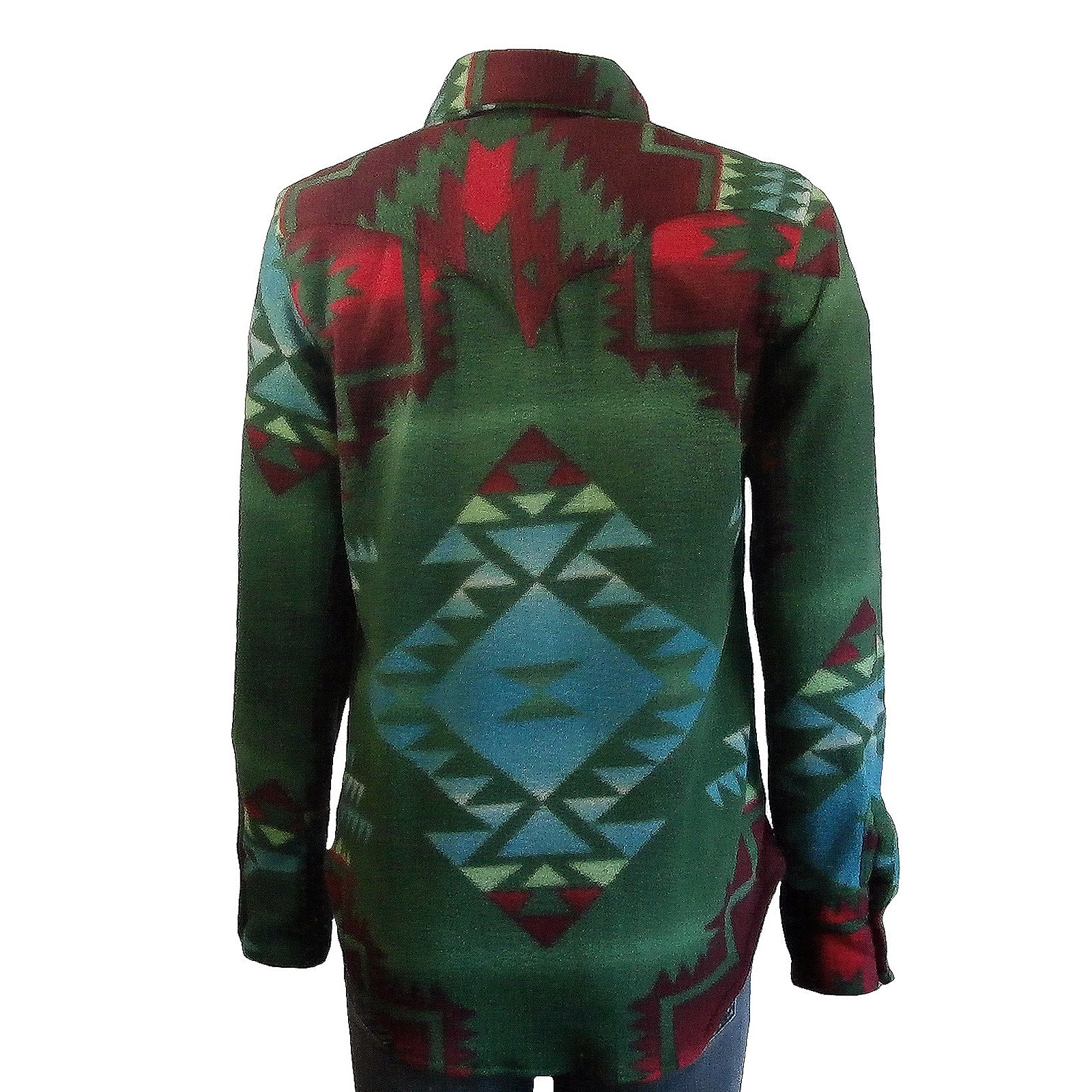 Rockmount Women's Native Pattern Green Fleece Western Shirt
