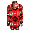 Women's Native Pattern Fleece Western Shirt in Red & Grey