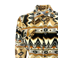 Women's Native Pattern Fleece Western Shirt in Tan & Black