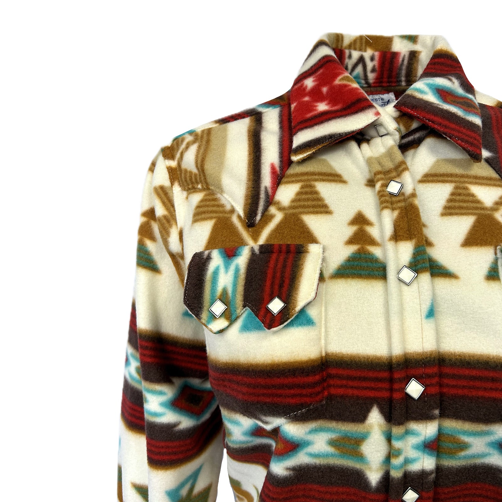 Rockmount Women's Tan & Red Native Pattern Fleece Western Shirt