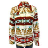 Women's Native Pattern Fleece Western Shirt in Tan & Red