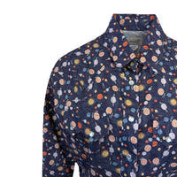Women’s Solar System Print Western Shirt in Navy