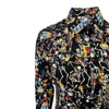 Women's Day of the Dead Print Western Shirt in Black