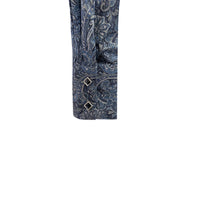 Women's Ornate Paisley Print Western Shirt in Navy