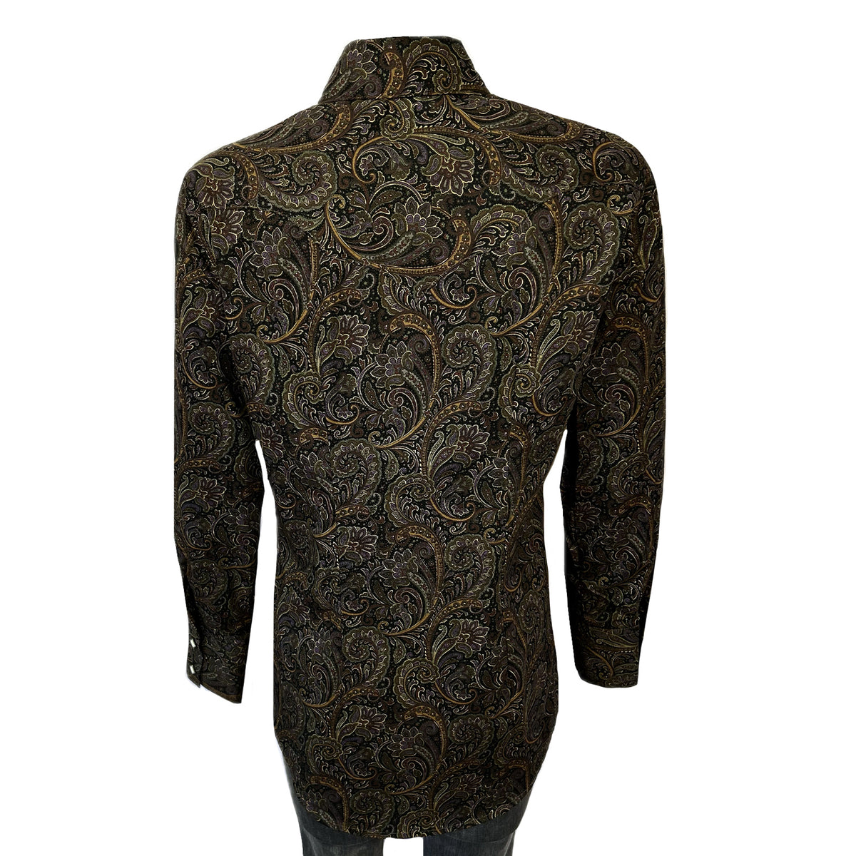 Women's Ornate Paisley Print Western Shirt in Brown