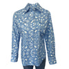 Women's Vintage Blue Bison Print Western Shirt