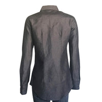Women's Extra-Fine Cotton Black Chambray Western Shirt
