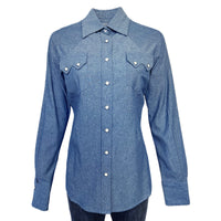 Women's Indigo Chambray Sawtooth Pocket Western Shirt