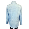 Women's Stonewashed Sky Blue Sawtooth Denim Western Shirt