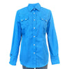 Women's Solid Turquoise Cotton Blend Western Shirt