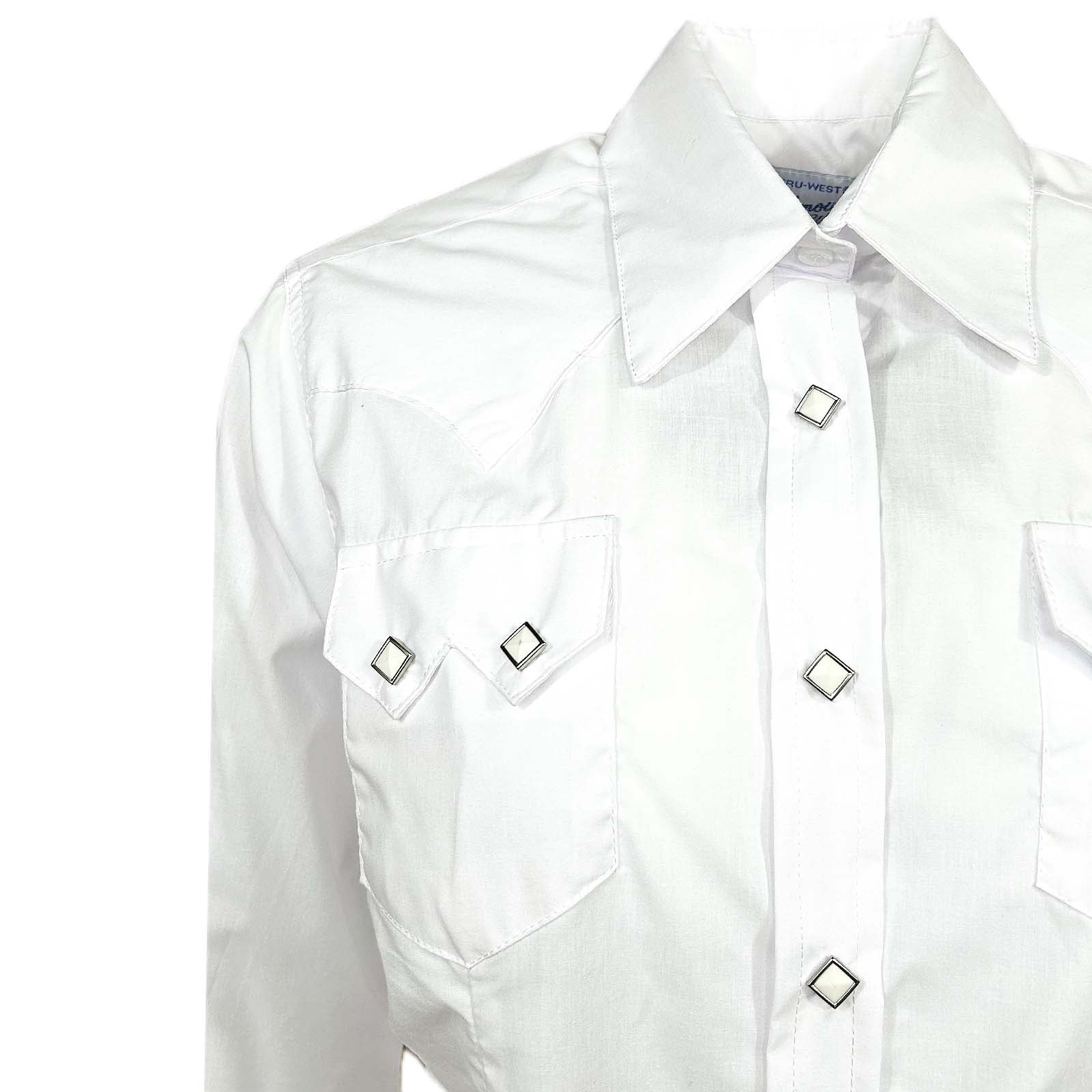 Women's Solid White Cotton Blend Western Shirt