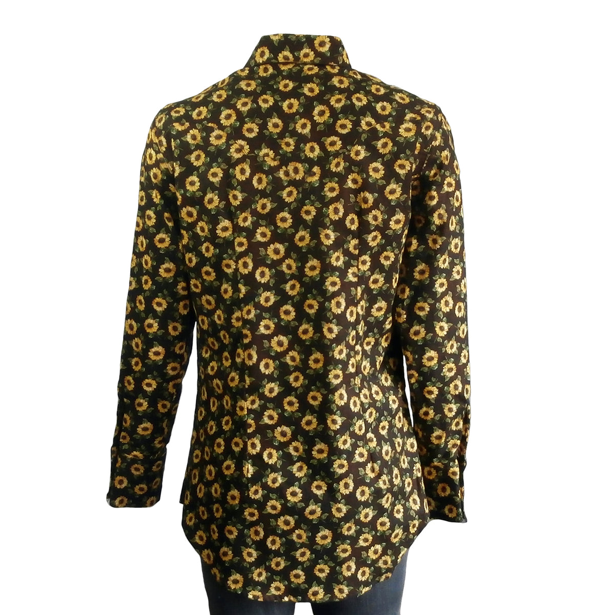 Women's Vintage Brown Floral Print Western Shirt