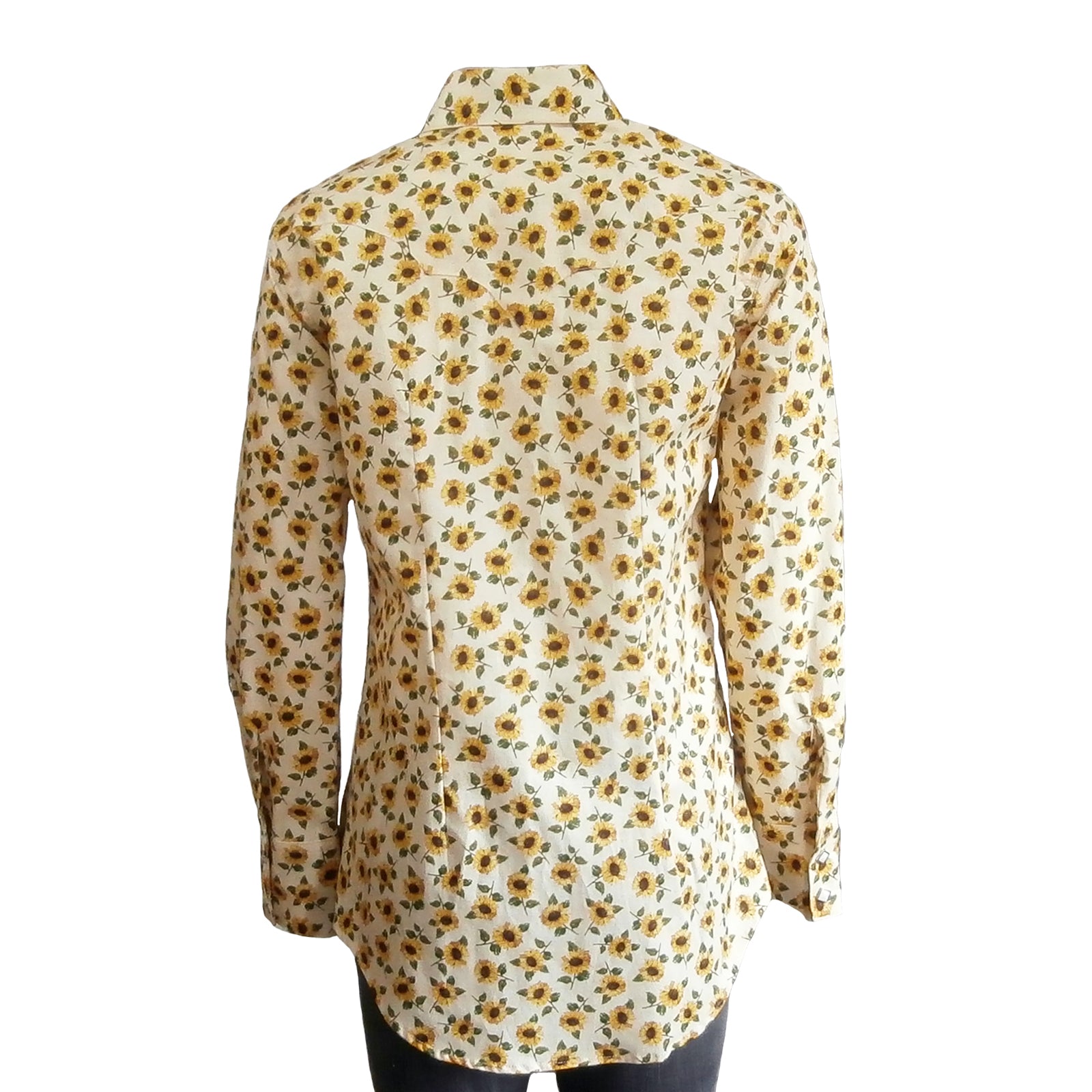 Women's Vintage Yellow Floral Print Western Shirt