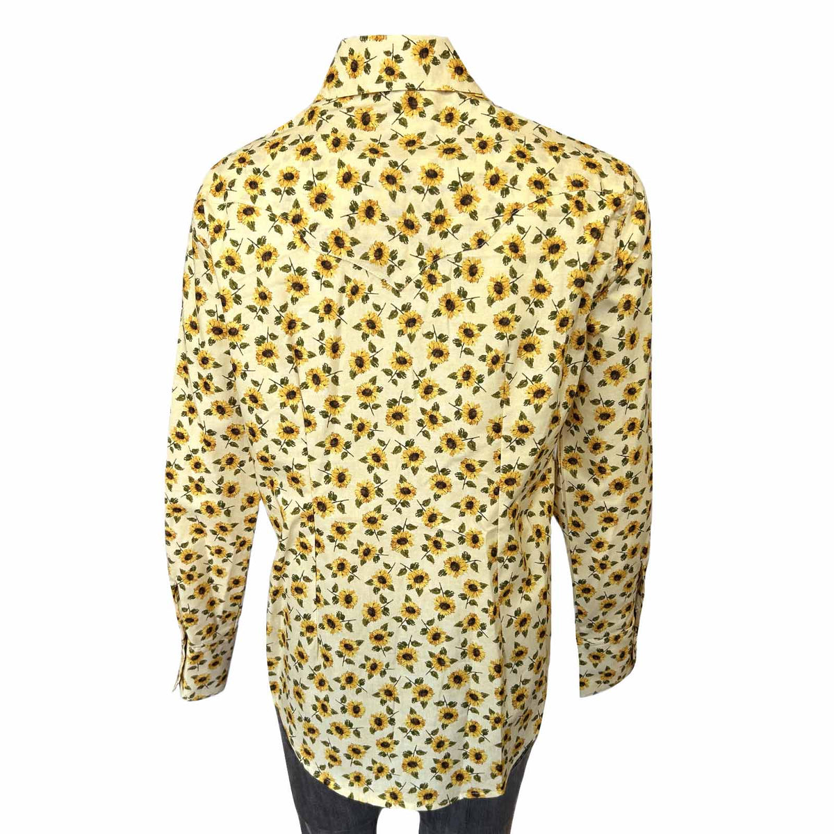 Women's Vintage Yellow Sunflower Print Western Shirt