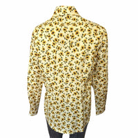 Women's Vintage Yellow Sunflower Print Western Shirt