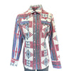 Women's Premium Flannel Jacquard Western Shirt in Red & White