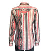Women's Premium Flannel Jacquard Western Shirt in Pink & Grey