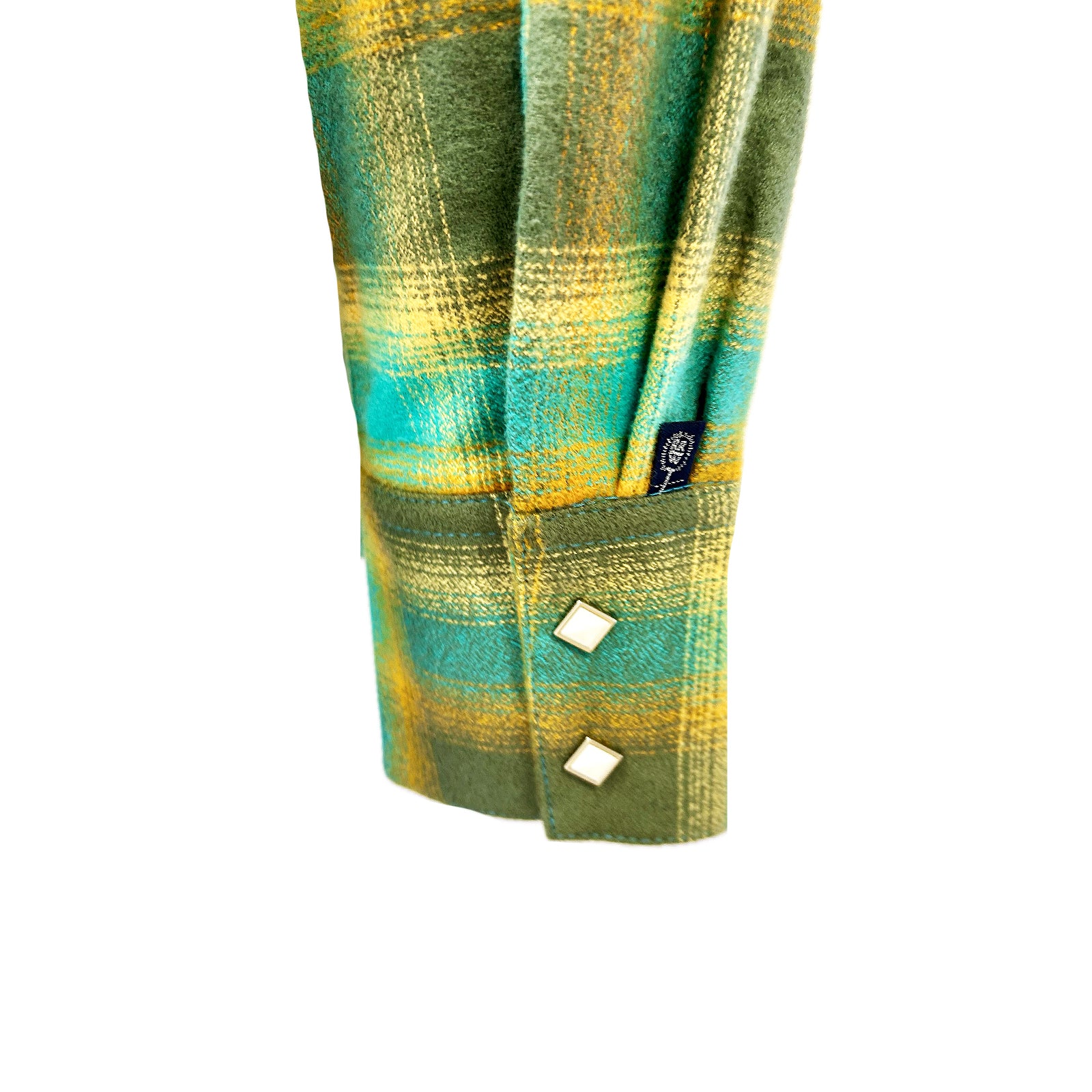 Women's Plush Green & Turquoise Plaid Flannel Western Shirt