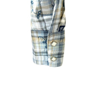 Women's Blue Plaid Eyelet Embroidery Western Shirt