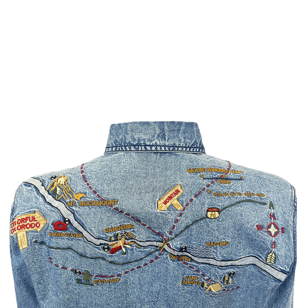 Map Denim Women's Denim Map Embroidered Western Dress – Rockmount
