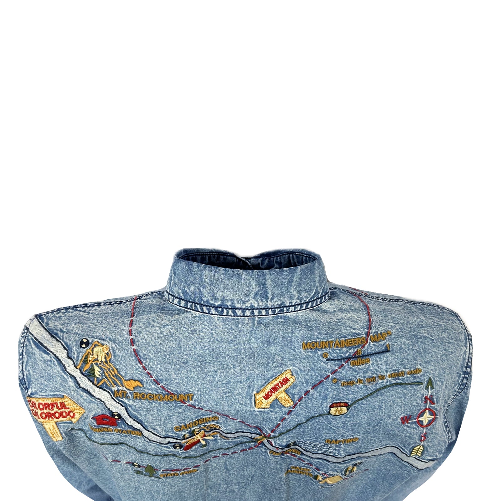 Map Denim Women's Denim Map Embroidered Western Dress – Rockmount