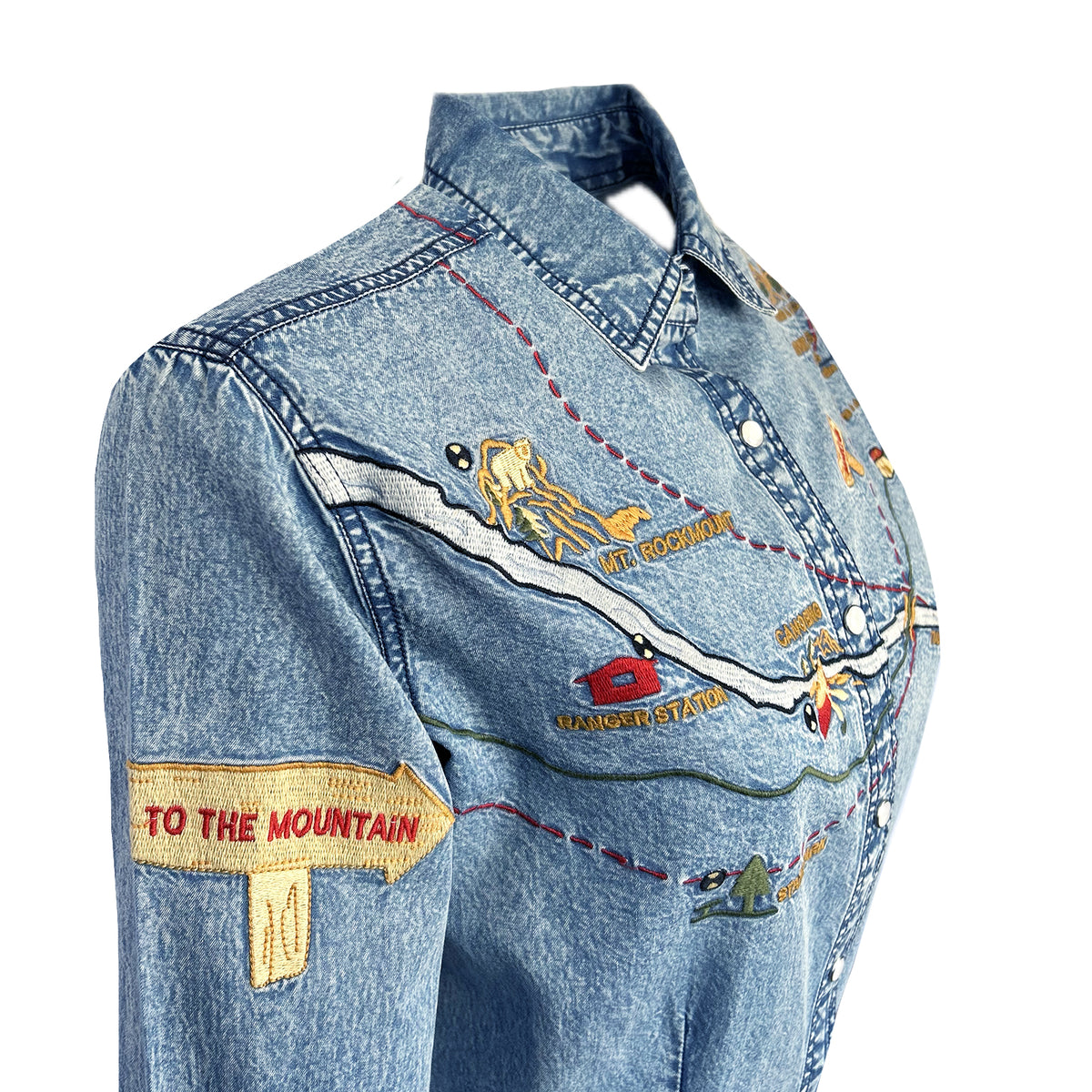 Women's Denim Map Embroidered Western Dress – Rockmount