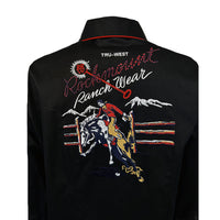 Women’s Rockmount Bronc Vintage Embroidery Western Shirt in Black