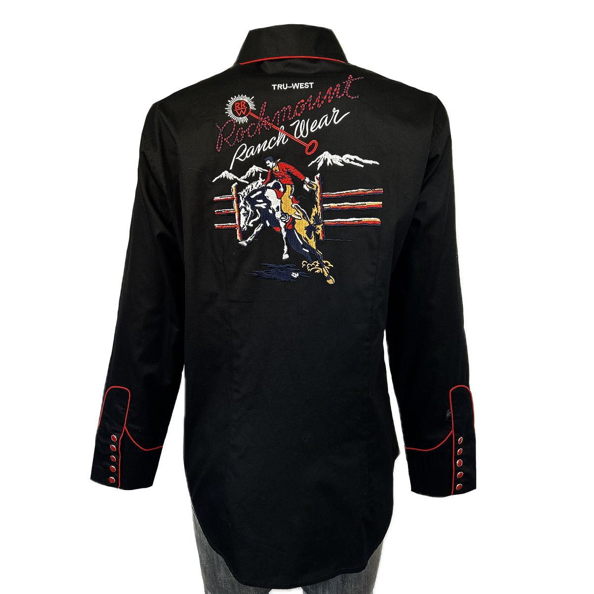 Women’s Rockmount Bronc Vintage Embroidery Western Shirt in Black