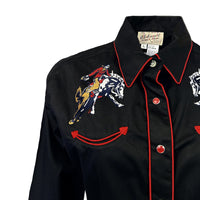 Women’s Rockmount Bronc Vintage Embroidery Western Shirt in Black