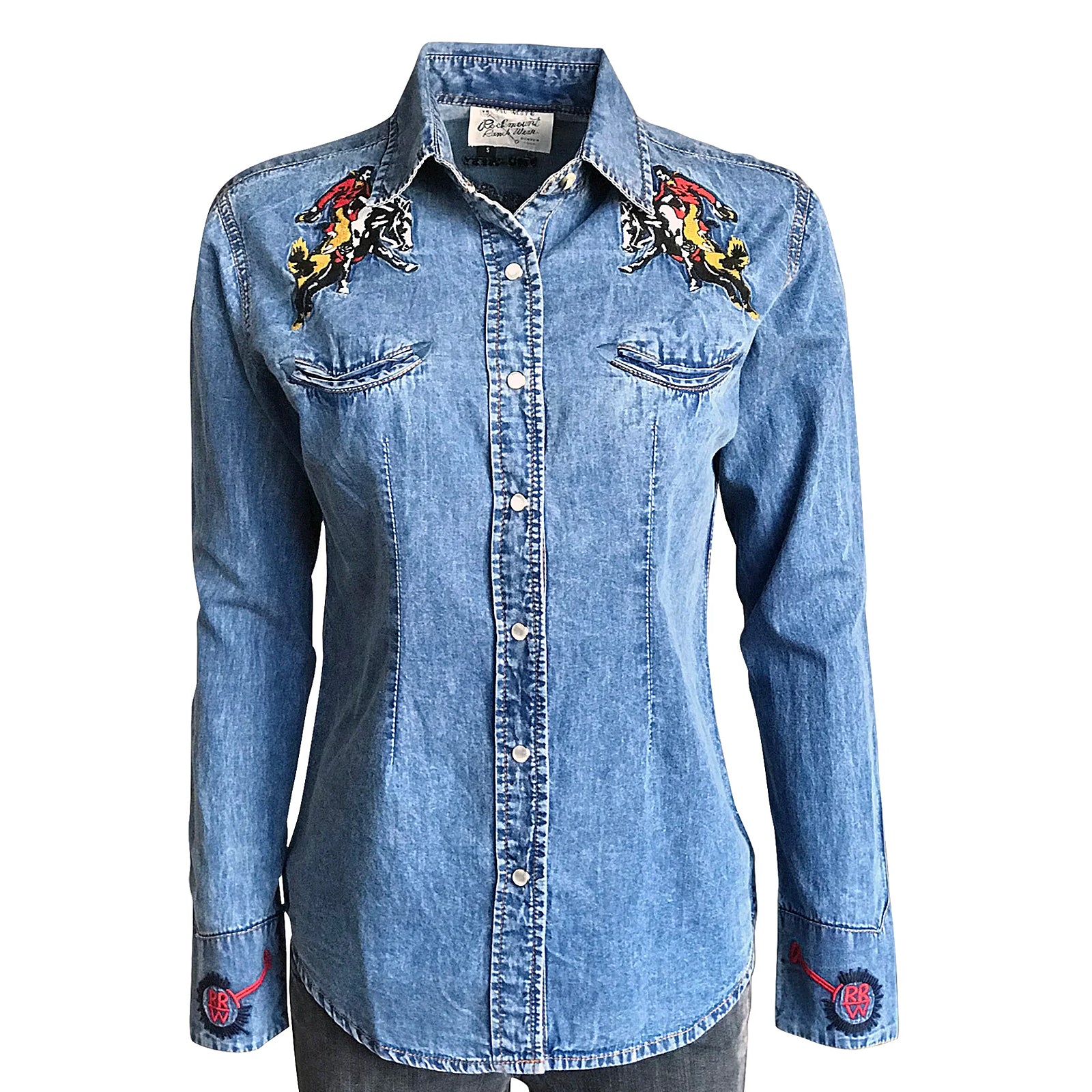 Rockmount Women's Denim Bronc Embroidered Western Shirt