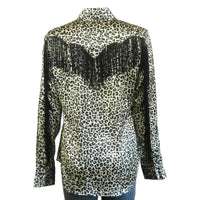 Women's Rock Star Leopard Fringe Western Shirt