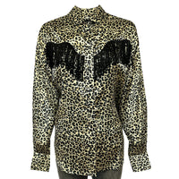 Women's Rock Star Leopard Fringe Western Shirt