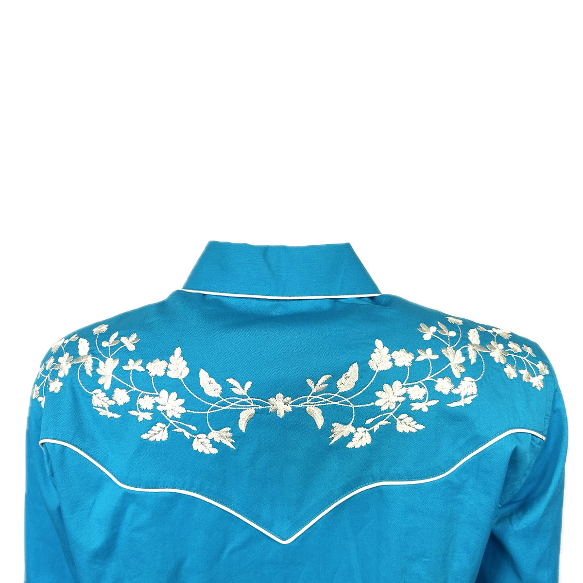 Women's Vintage Turquoise Floral Embroidered Western Shirt