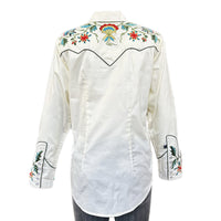 Rockmount Women's White Floral Embroidery Western Shirt